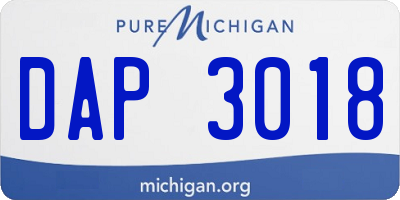 MI license plate DAP3018
