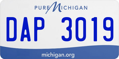 MI license plate DAP3019