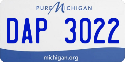 MI license plate DAP3022