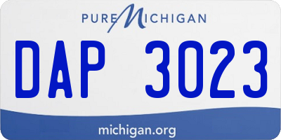 MI license plate DAP3023