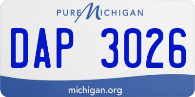 MI license plate DAP3026