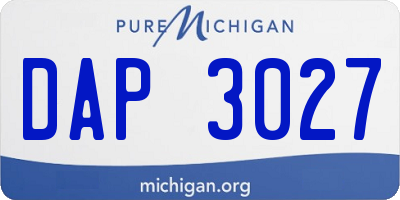 MI license plate DAP3027