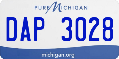 MI license plate DAP3028