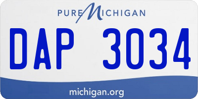 MI license plate DAP3034