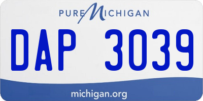 MI license plate DAP3039