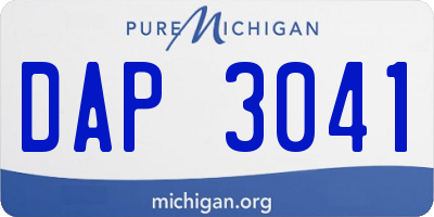 MI license plate DAP3041
