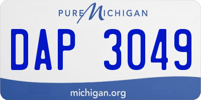 MI license plate DAP3049