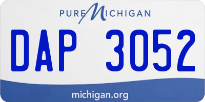 MI license plate DAP3052