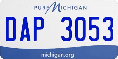 MI license plate DAP3053