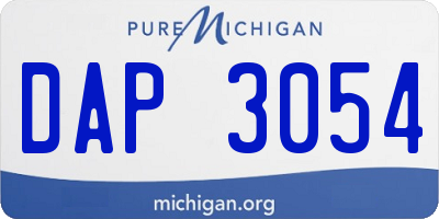 MI license plate DAP3054
