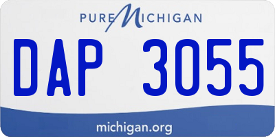 MI license plate DAP3055