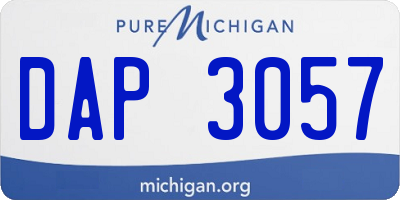 MI license plate DAP3057