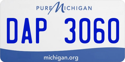 MI license plate DAP3060
