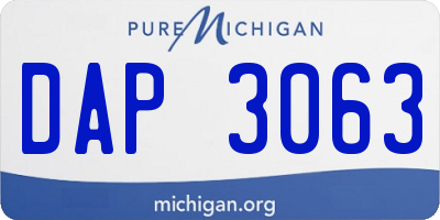 MI license plate DAP3063