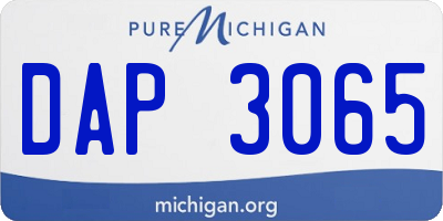 MI license plate DAP3065
