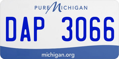 MI license plate DAP3066