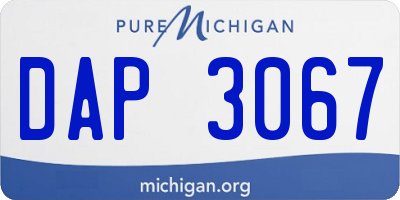 MI license plate DAP3067