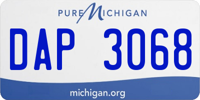 MI license plate DAP3068