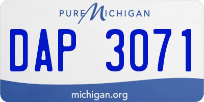 MI license plate DAP3071