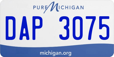 MI license plate DAP3075