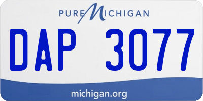 MI license plate DAP3077