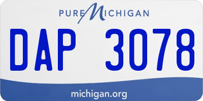 MI license plate DAP3078