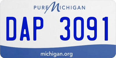 MI license plate DAP3091