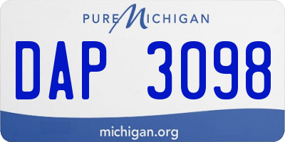 MI license plate DAP3098