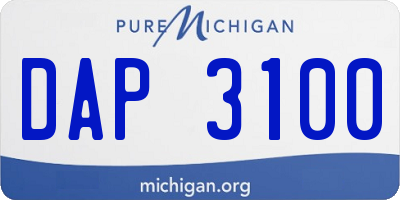 MI license plate DAP3100