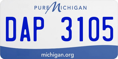 MI license plate DAP3105