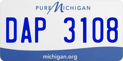 MI license plate DAP3108
