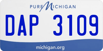 MI license plate DAP3109
