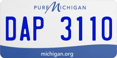 MI license plate DAP3110
