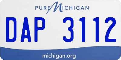 MI license plate DAP3112