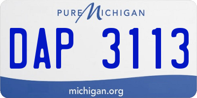 MI license plate DAP3113