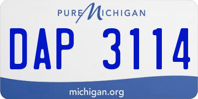 MI license plate DAP3114