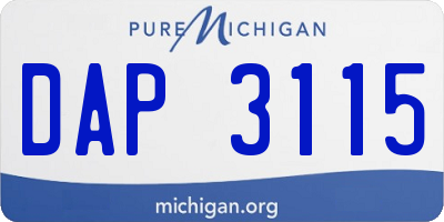 MI license plate DAP3115