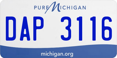 MI license plate DAP3116