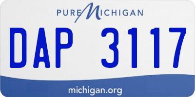 MI license plate DAP3117