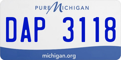 MI license plate DAP3118