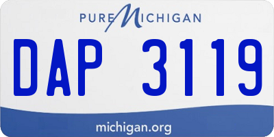 MI license plate DAP3119