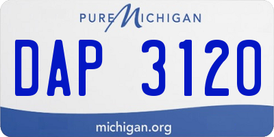 MI license plate DAP3120