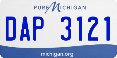 MI license plate DAP3121
