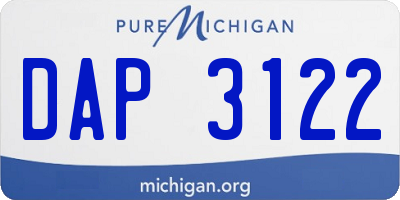 MI license plate DAP3122
