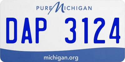 MI license plate DAP3124