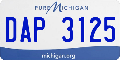 MI license plate DAP3125