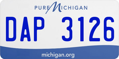 MI license plate DAP3126