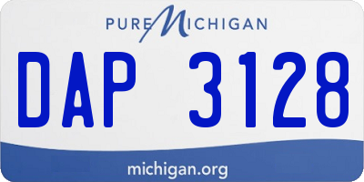 MI license plate DAP3128