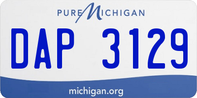 MI license plate DAP3129