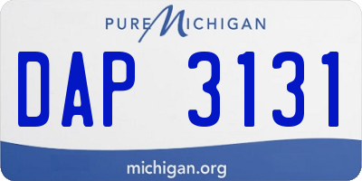 MI license plate DAP3131